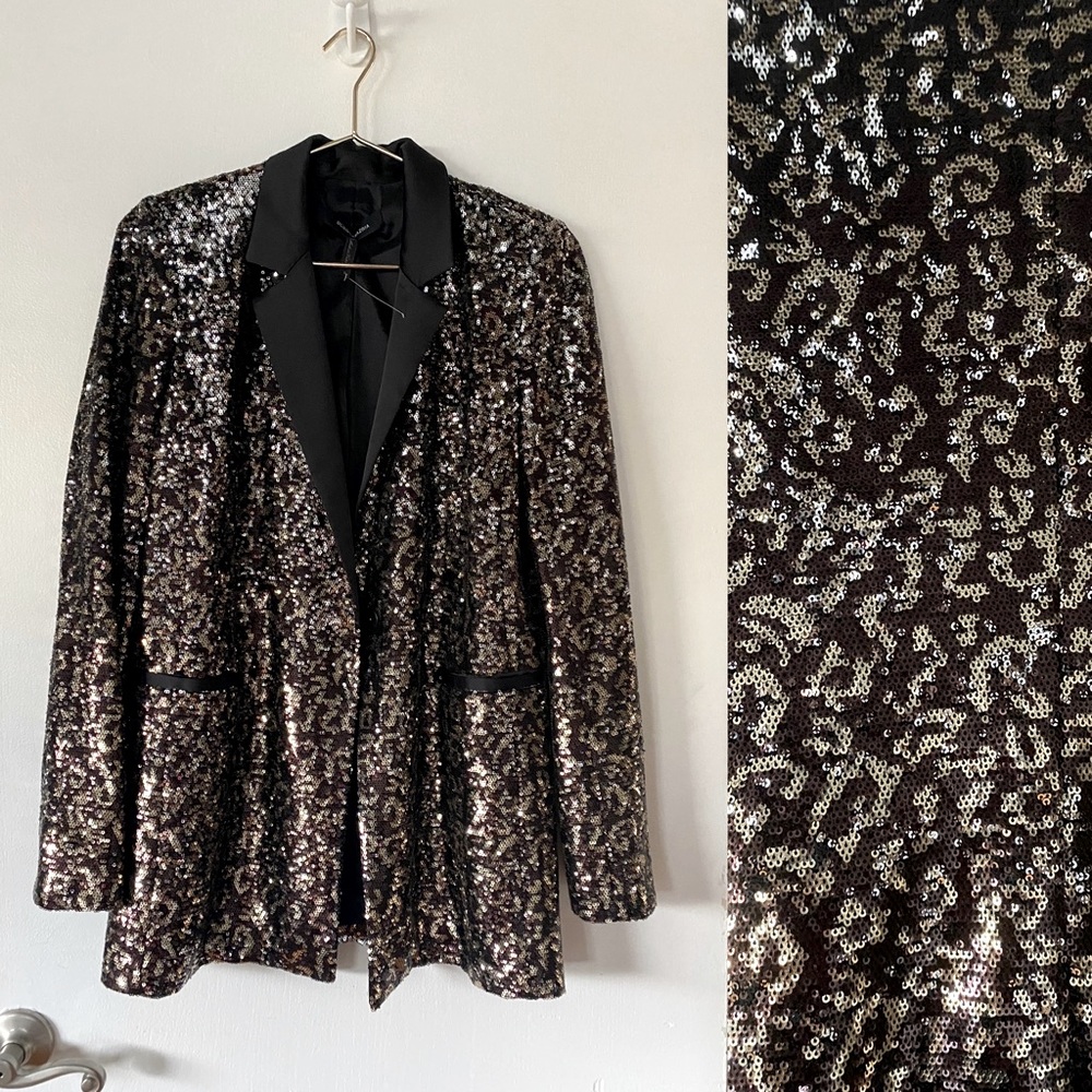 BCBG MAXAZARIA SEQUINS TUXEDO JACKET